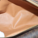 CELINE Macadam Canvas Clutch Bag PVC Leather Brown Gold Auth mr528-10