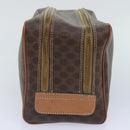 CELINE Macadam Canvas Clutch Bag PVC Leather Brown Gold Auth mr528-3