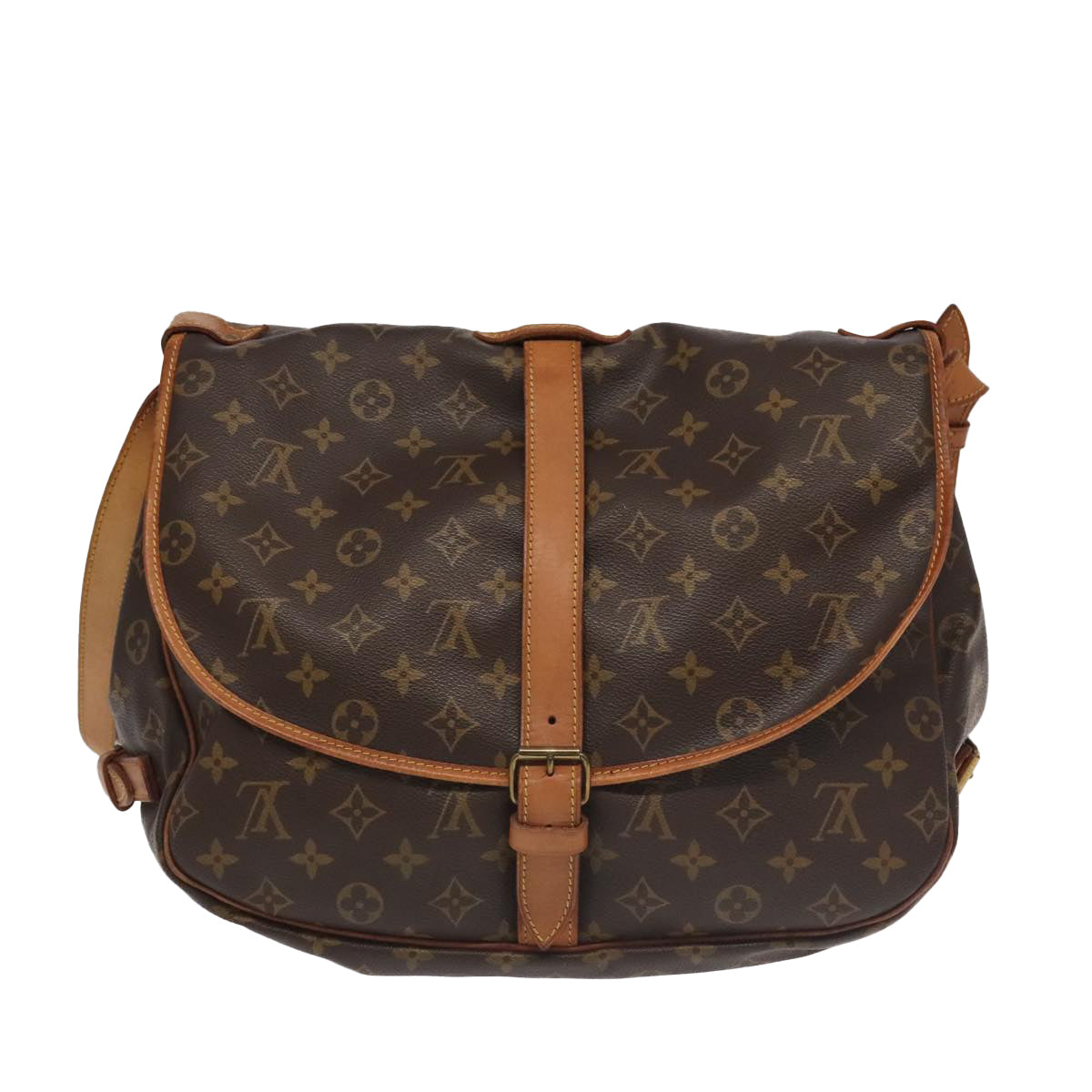 LOUIS VUITTON Monogram Saumur 35 Shoulder Bag M42254 LV Auth mr547