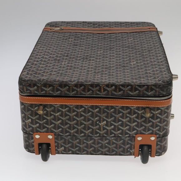 GOYARD Herringbone Trolley PM suitcase PVCCanvas Brown Auth mr552SAM