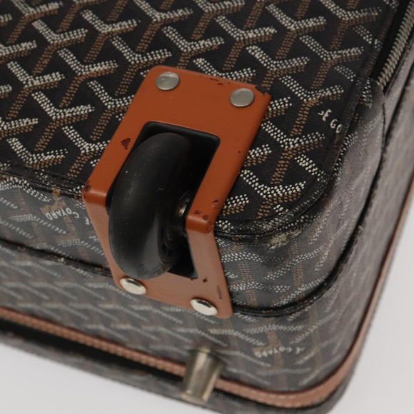 GOYARD Herringbone Trolley PM suitcase PVCCanvas Brown Auth mr552AM