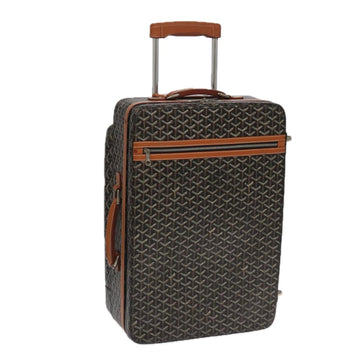 GOYARD Herringbone Trolley PM suitcase PVCCanvas Brown Auth mr552SAM