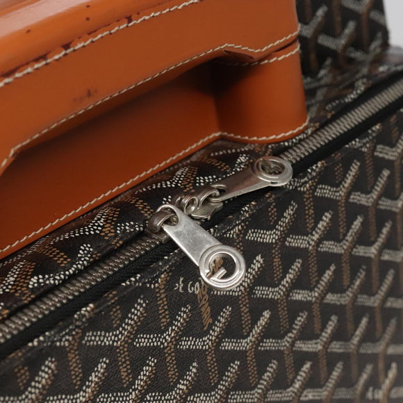 GOYARD Herringbone Trolley PM suitcase PVCCanvas Brown Auth mr552SAM