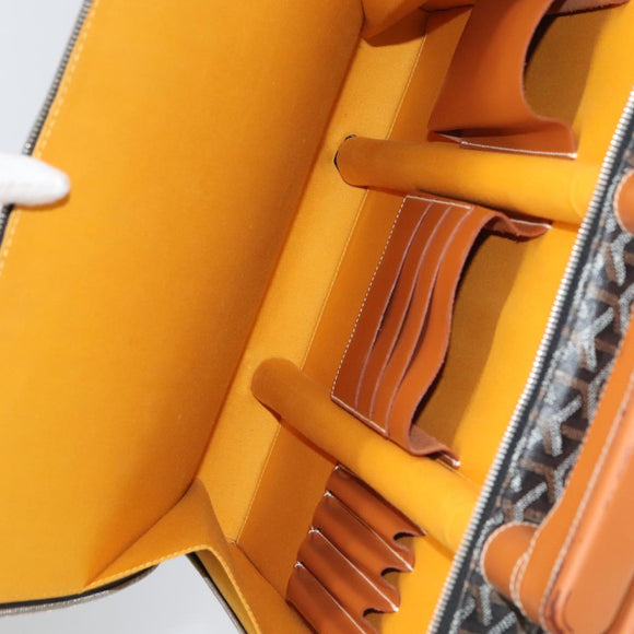 GOYARD Herringbone Trolley PM suitcase PVCCanvas Brown Auth mr552AM