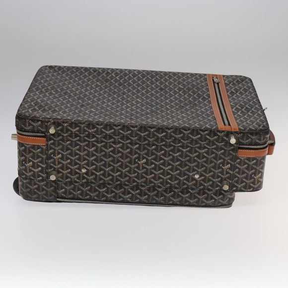 GOYARD Herringbone Trolley PM suitcase PVCCanvas Brown Auth mr552SAM