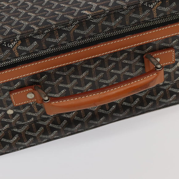 GOYARD Herringbone Trolley PM suitcase PVCCanvas Brown Auth mr552SAM