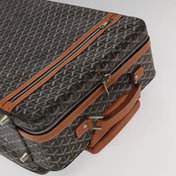 GOYARD Herringbone Trolley PM suitcase PVCCanvas Brown Auth mr552AM