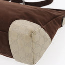 GUCCI Shoulder Bag Canvas Leather Brown White Silver 257301 Auth mr553-9