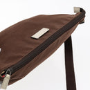 GUCCI Shoulder Bag Canvas Leather Brown White Silver 257301 Auth mr553-6