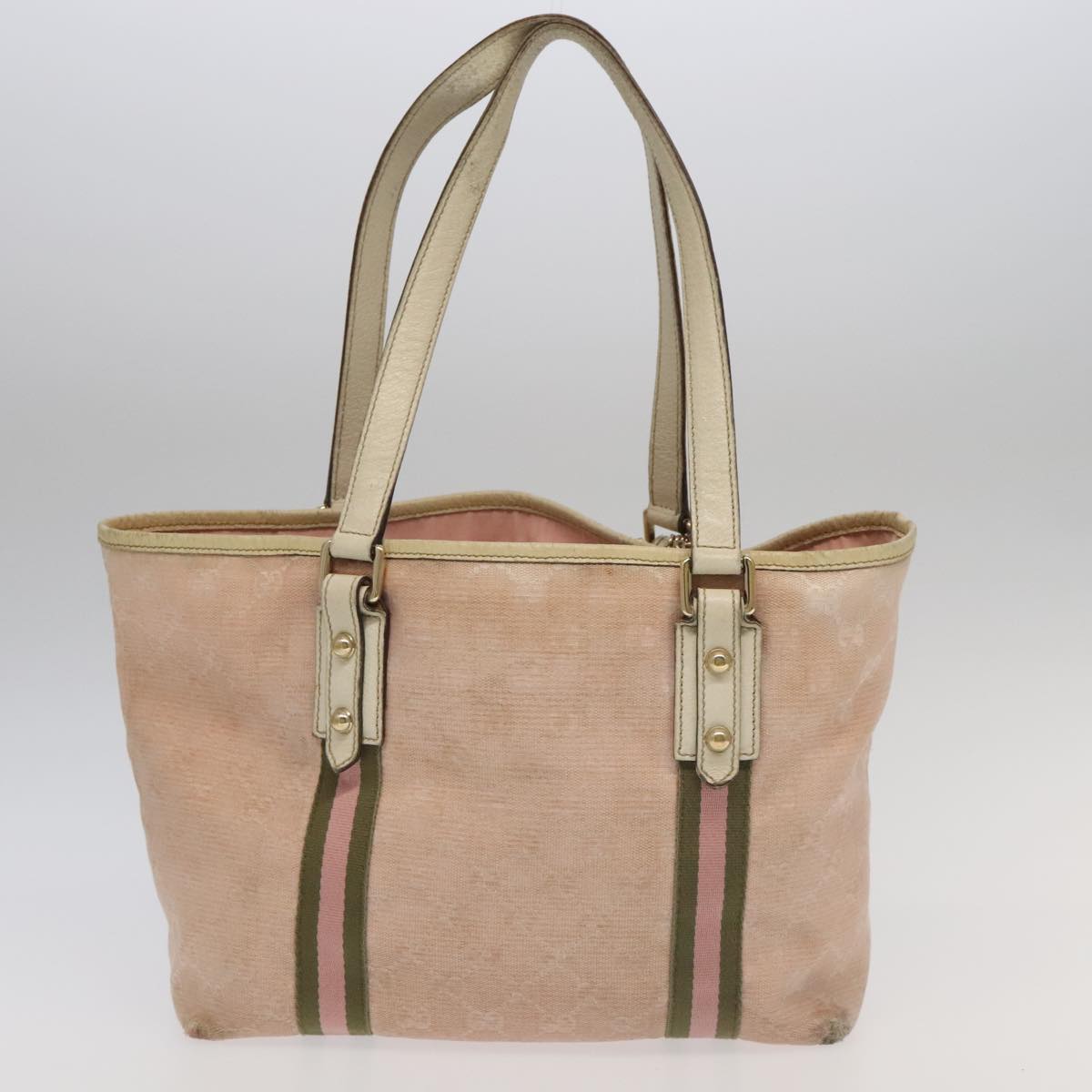 GUCCI GG Canvas Web Sherry Line Shoulder Bag 3Set Beige Pink Auth mr554