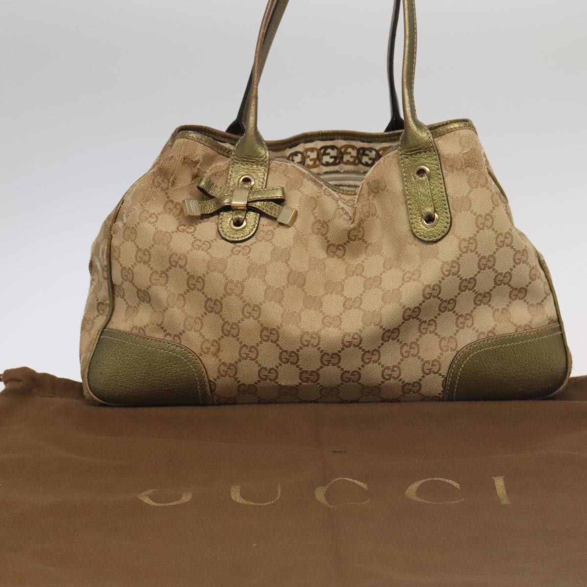 GUCCI GG Canvas Web Sherry Line Shoulder Bag 3Set Beige Pink Auth mr554 - 0