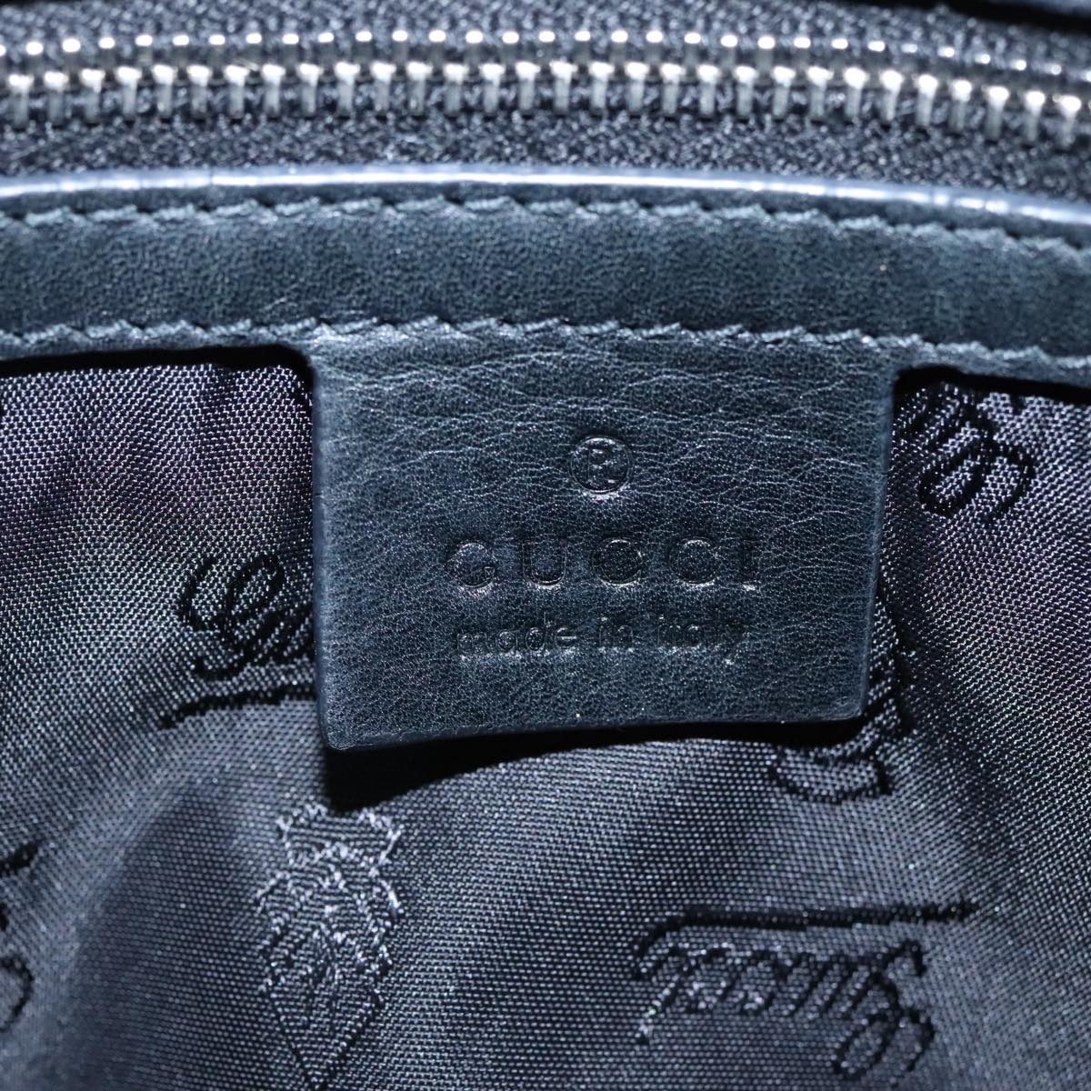 GUCCI GG Canvas Shoulder Bag Nylon Leather Black Silver 240261 Auth mr564