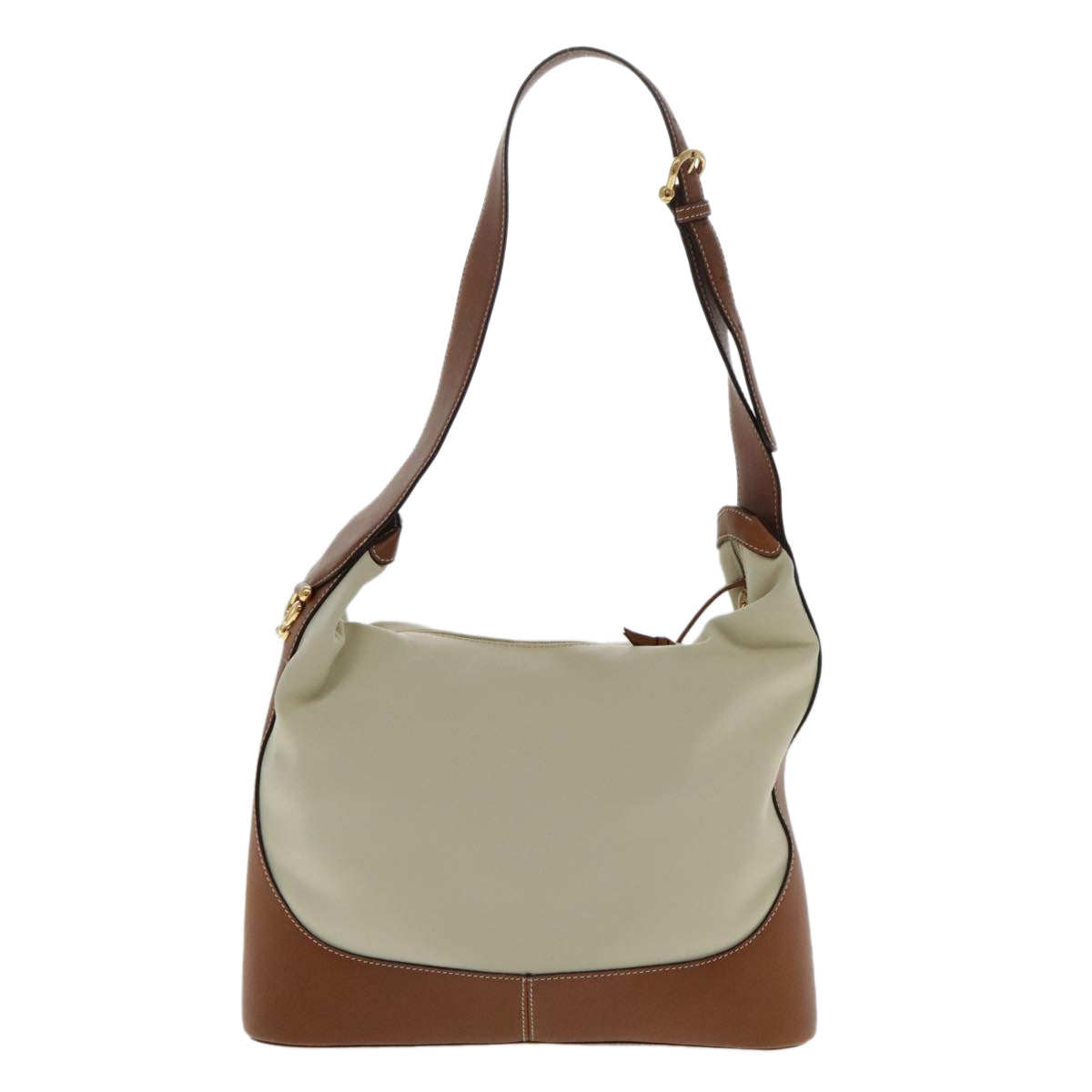 LOEWE Shoulder Bag Canvas Beige Gold Auth mr566 - 0