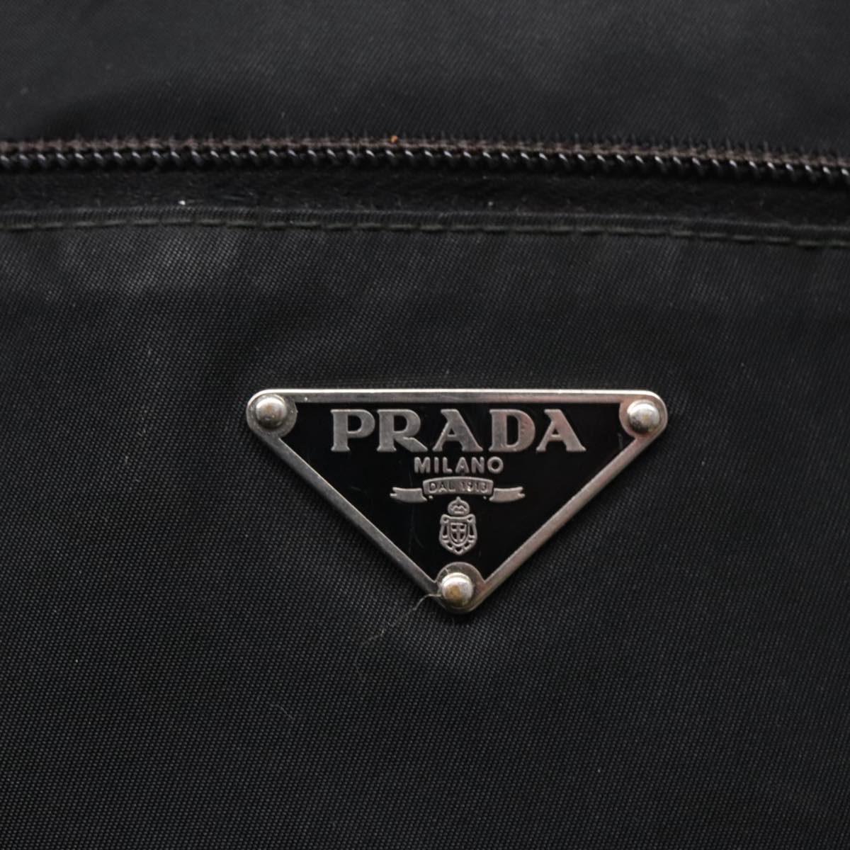 PRADA Shoulder Bag Nylon Black Silver Auth mr572