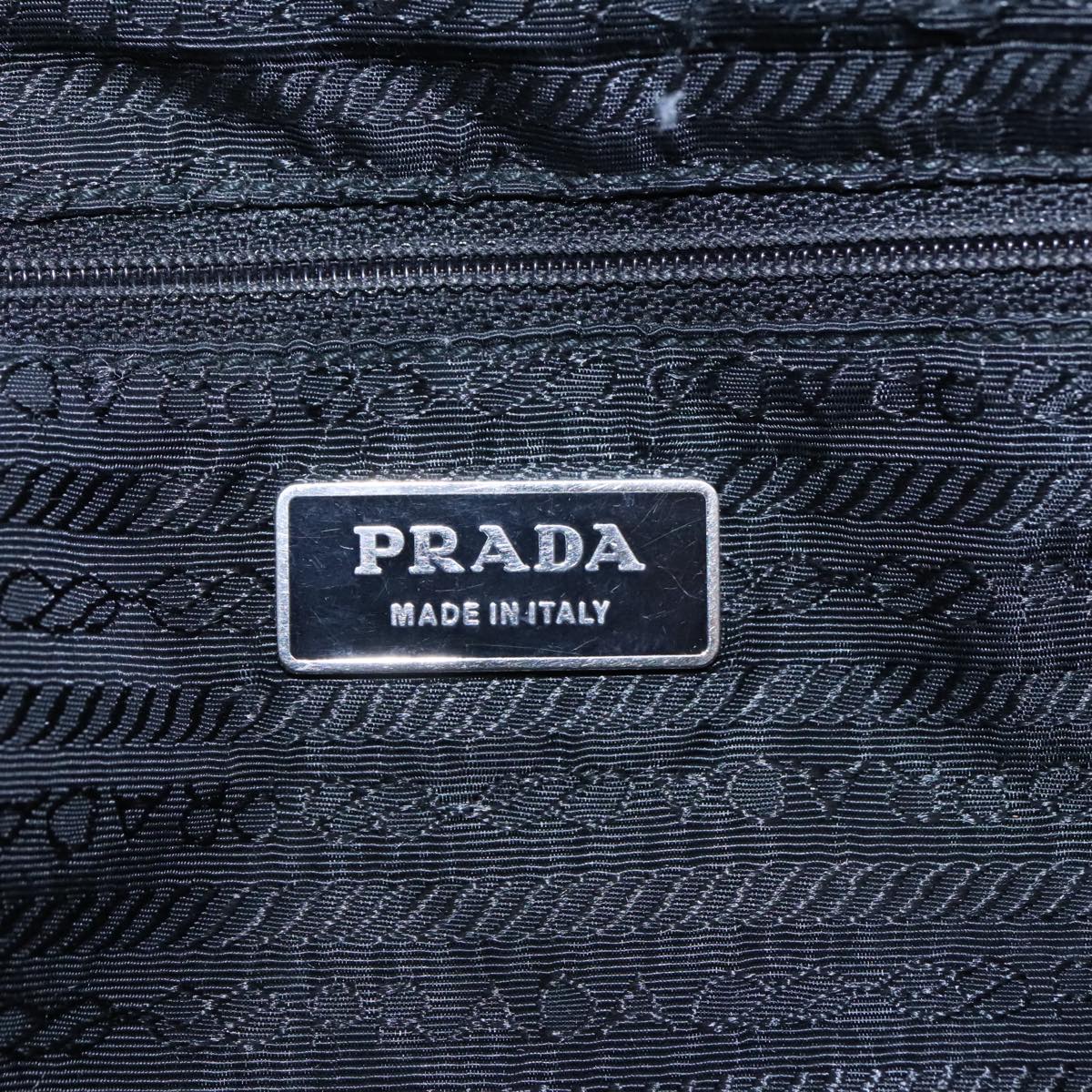 PRADA Shoulder Bag Nylon Black Silver Auth mr572