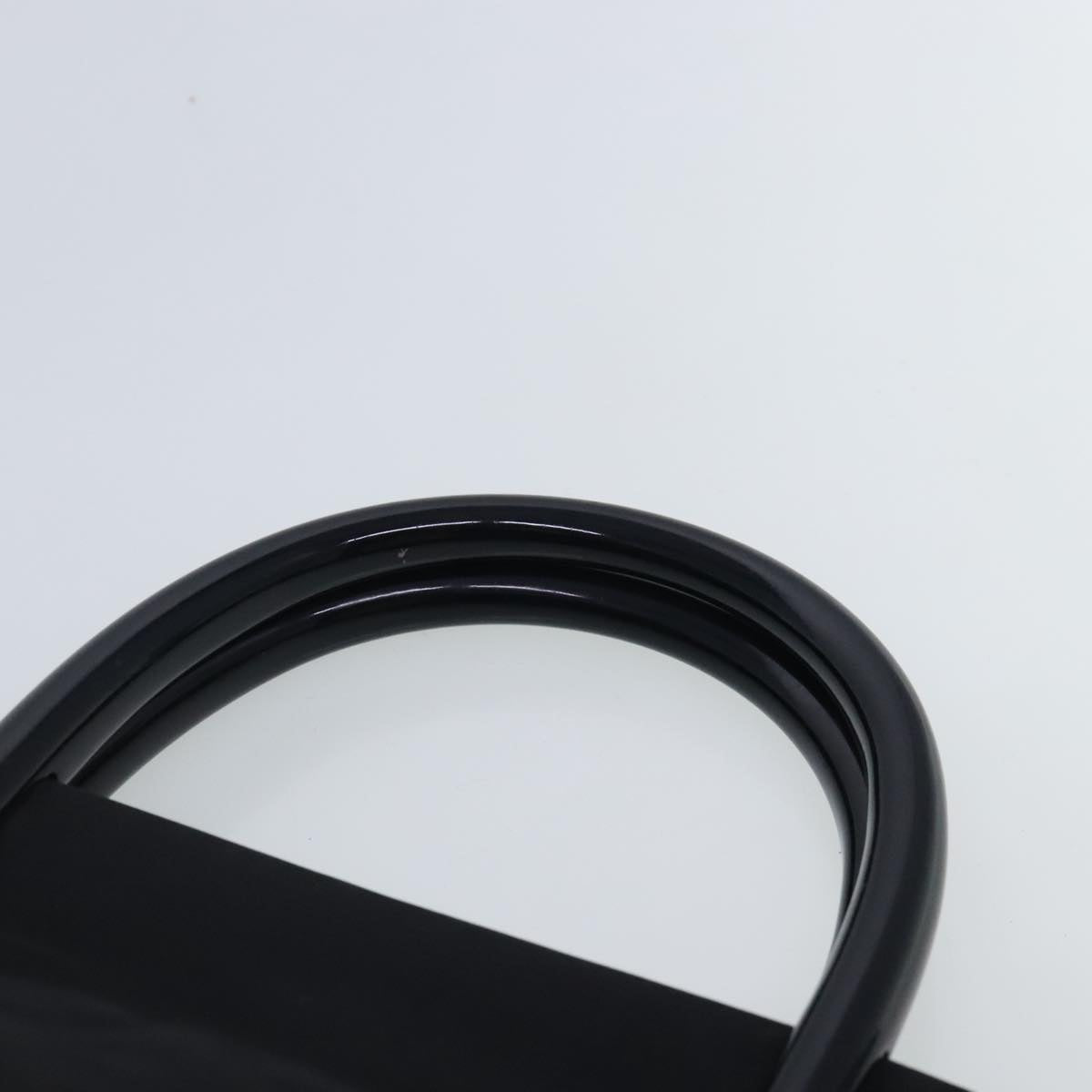 PRADA Tote Bag Nylon Black Silver Auth mr573