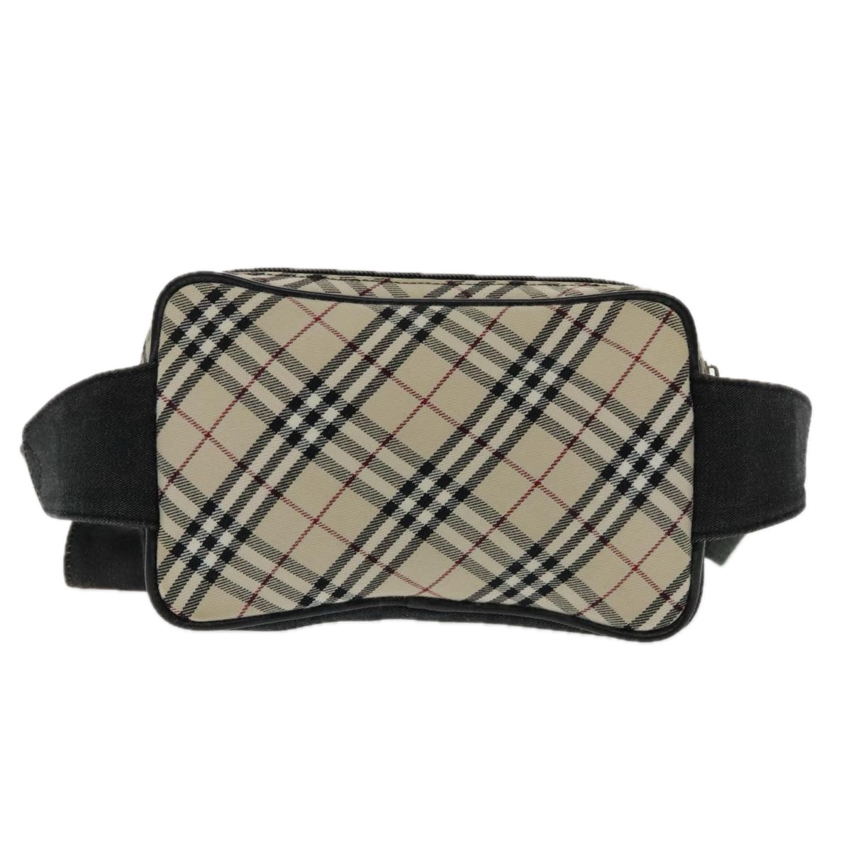 BURBERRY Nova Check Waist bag Canvas Beige Silver Auth mr594 - 0