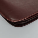 CARTIER Must Line Shoulder Bag Leather Bordeaux Gold Auth mr607-13