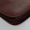 CARTIER Must Line Shoulder Bag Leather Bordeaux Gold Auth mr607-14