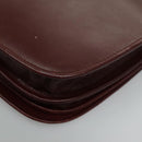 CARTIER Must Line Shoulder Bag Leather Bordeaux Gold Auth mr607-15