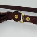 CARTIER Must Line Shoulder Bag Leather Bordeaux Gold Auth mr607-16