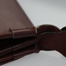 CARTIER Must Line Shoulder Bag Leather Bordeaux Gold Auth mr607-17