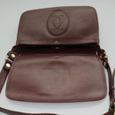 CARTIER Must Line Shoulder Bag Leather Bordeaux Gold Auth mr607-18