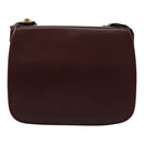 CARTIER Must Line Shoulder Bag Leather Bordeaux Gold Auth mr607-2