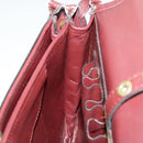 CARTIER Must Line Shoulder Bag Leather Bordeaux Gold Auth mr607-22