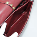 CARTIER Must Line Shoulder Bag Leather Bordeaux Gold Auth mr607-23