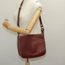 CARTIER Must Line Shoulder Bag Leather Bordeaux Gold Auth mr607-24