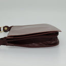 CARTIER Must Line Shoulder Bag Leather Bordeaux Gold Auth mr607-4