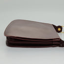 CARTIER Must Line Shoulder Bag Leather Bordeaux Gold Auth mr607-5