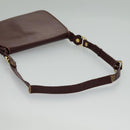 CARTIER Must Line Shoulder Bag Leather Bordeaux Gold Auth mr607-7