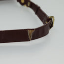 CARTIER Must Line Shoulder Bag Leather Bordeaux Gold Auth mr607-9