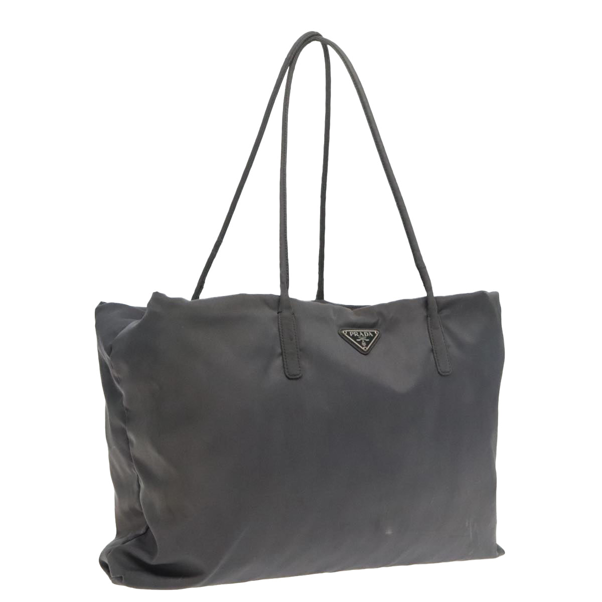 PRADA Tote Bag Nylon Gray Auth mr612