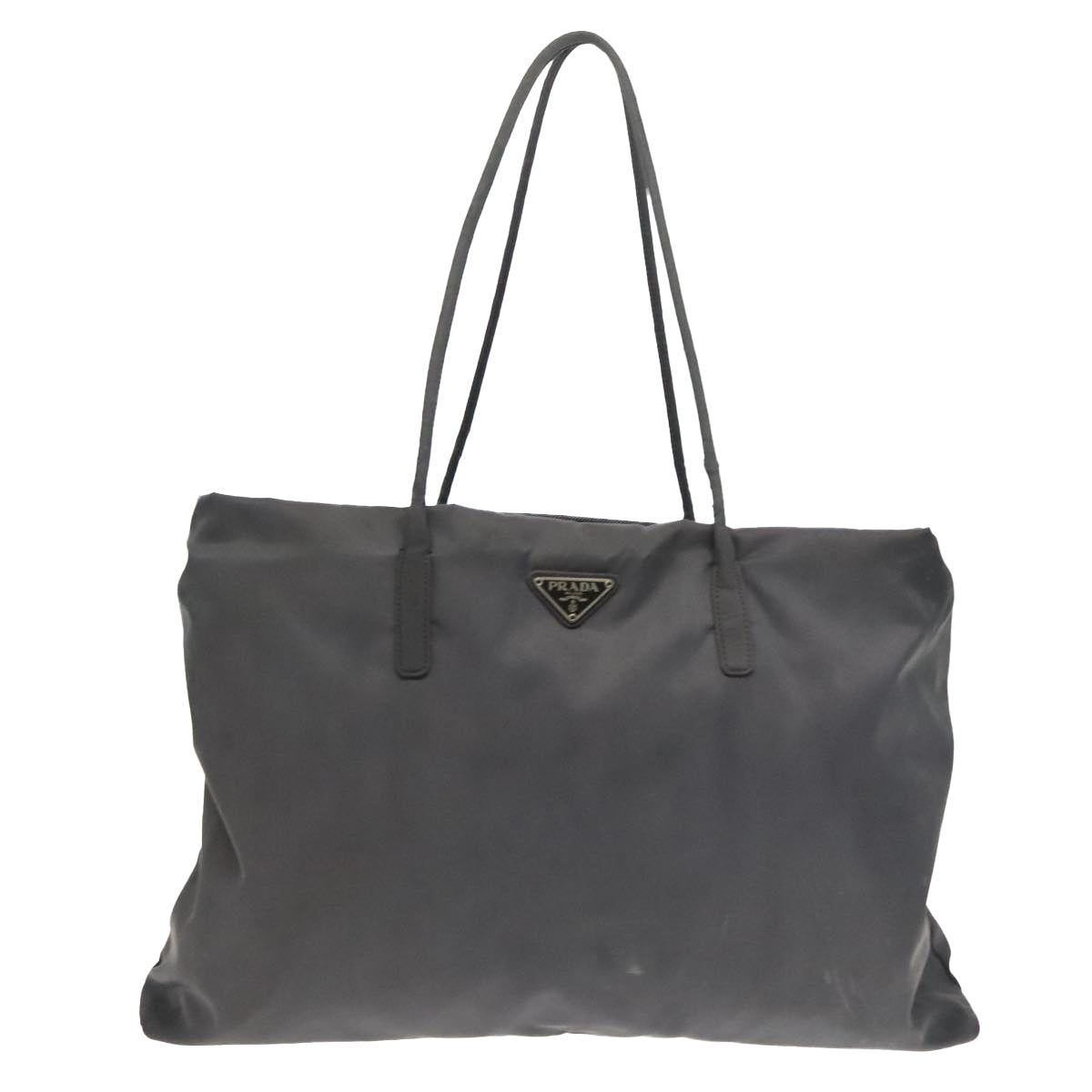 PRADA Tote Bag Nylon Gray Auth mr612 - 0