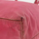PRADA Tote Bag Nylon Pink Silver Auth mr613-9