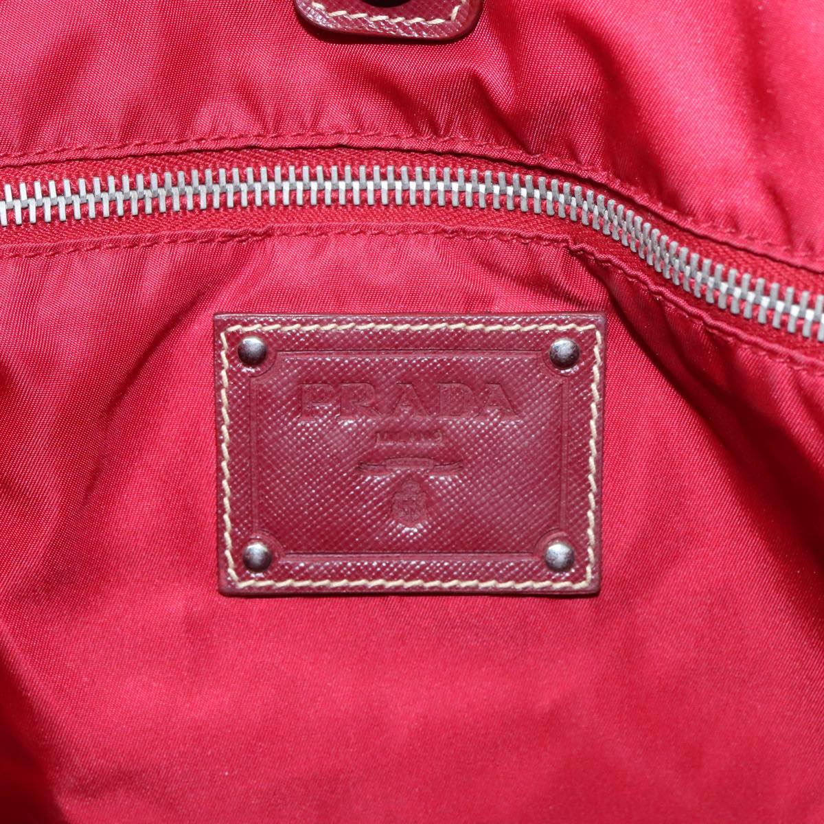 PRADA Tote Bag Nylon Pink Silver Auth mr613