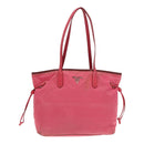 PRADA Tote Bag Nylon Pink Silver Auth mr613-13
