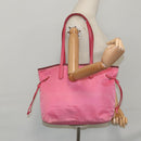 PRADA Tote Bag Nylon Pink Silver Auth mr613-24