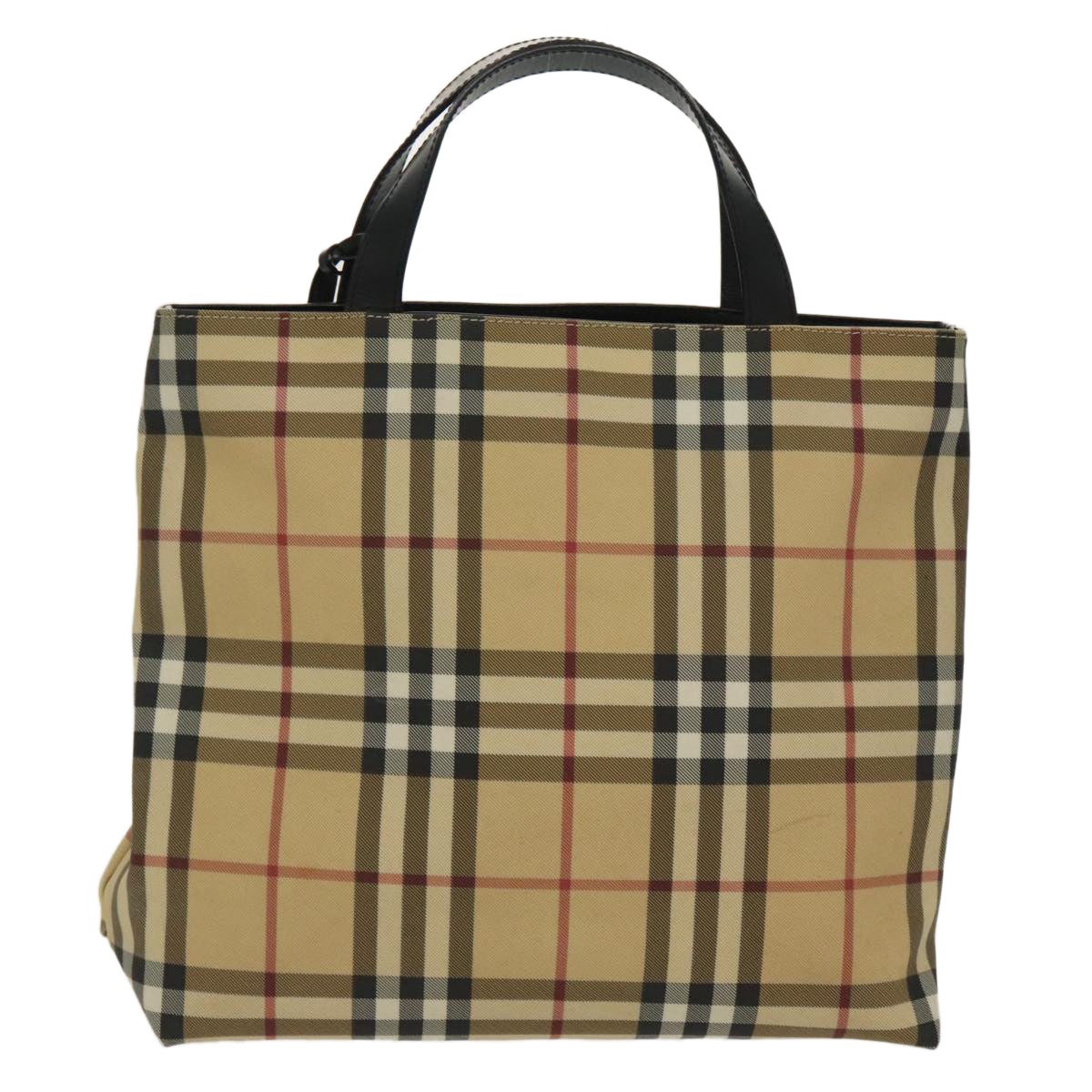 BURBERRY Nova Check Tote Bag PVC Beige Auth mr616 - 0