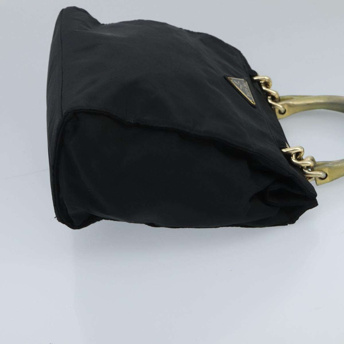 PRADA Hand Bag Nylon Gold Black Auth mr620