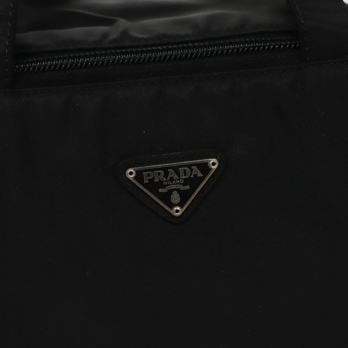 PRADA Hand Bag Nylon Silver Black Auth mr626