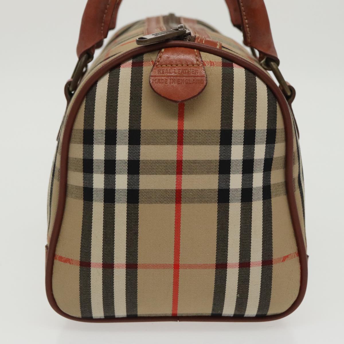 Burberrys Nova Check Hand Bag Canvas Beige Auth mr628