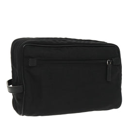 GUCCI Clutch Bag Nylon Black Silver Auth mr639