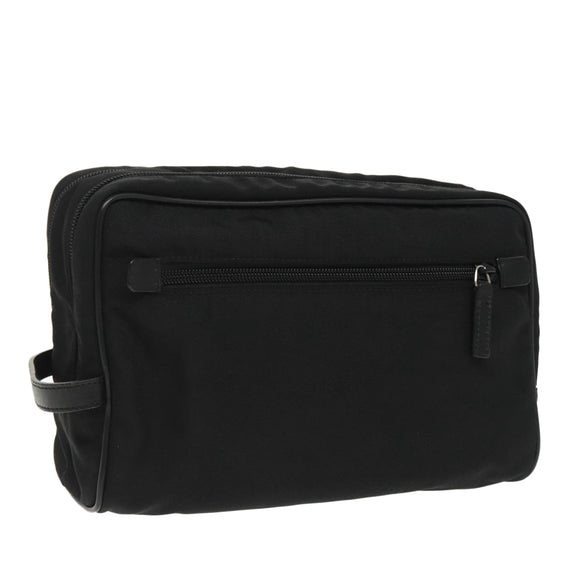 GUCCI Clutch Bag Nylon Black Silver Auth mr639