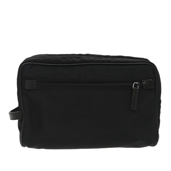 GUCCI Clutch Bag Nylon Black Silver Auth mr639