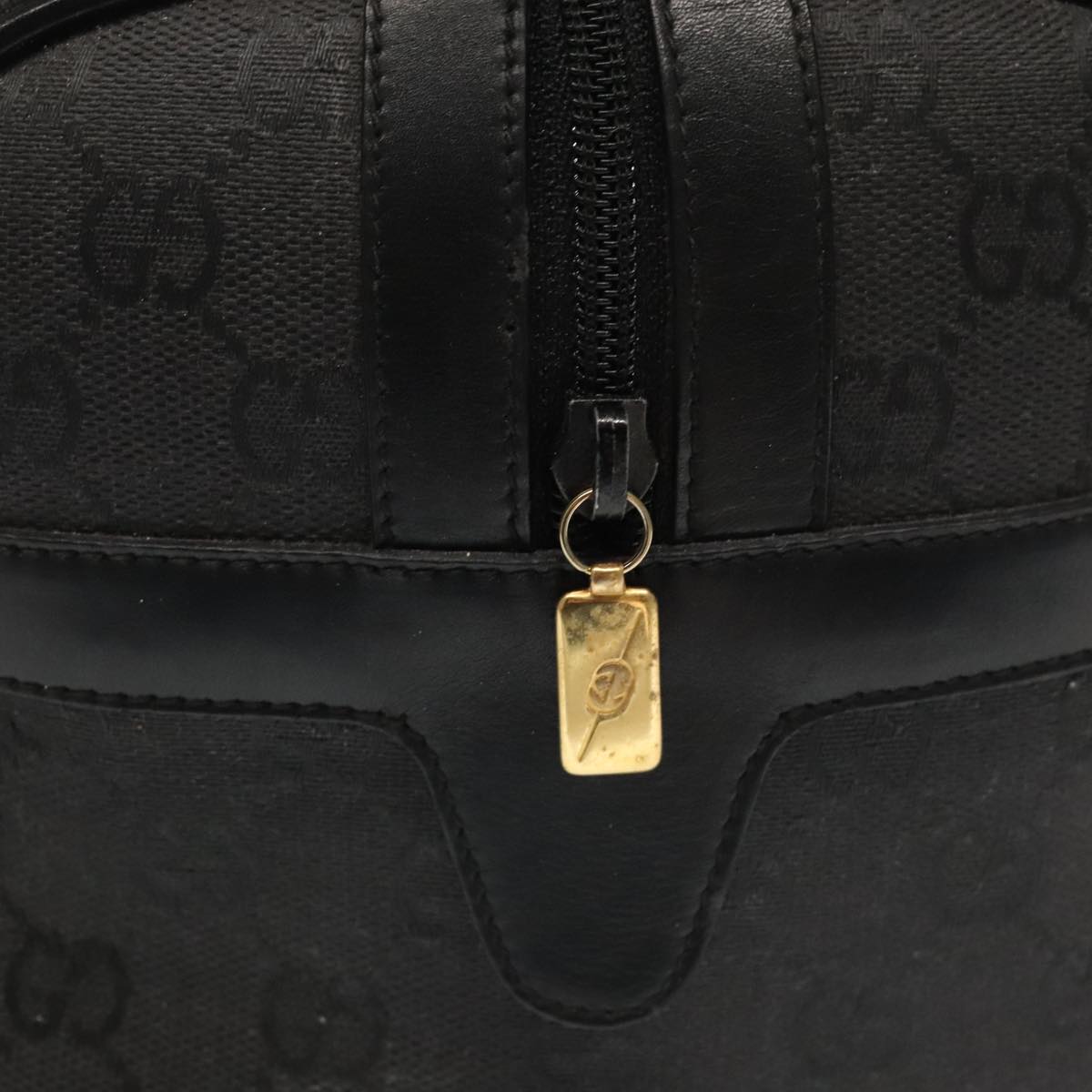 GUCCI GG Canvas Hand Bag Black Gold Auth mr650