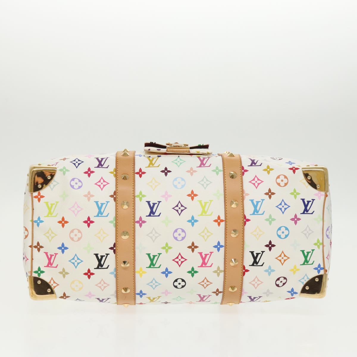 LOUIS VUITTON Monogram Multicolor Keepall 45 Boston Bag White M92641 Auth mr652A